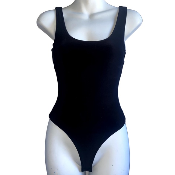 LEITH Bodysuit Women Size XXS  Black Thong Tank Top Size XXS NWOT * - Picture 1 of 5